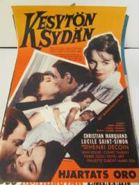 Kesytön sydän / Hjärtats oro, Pääosissa Christian Marquand, Lucile Saint-Simon ohjaus Henri Decoin,  -elokuvajuliste -movie poster