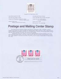 USA -1996, January 26th: Postage and Mailing Center Stamps: Postituskeskuksissa käytettävä merkki, johon painetaan hinta kohteen punnituksen