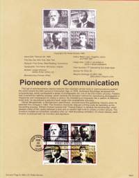 USA - 1996, February 22nd: Pioneers of Communication:Eadweard Muybridge/valokuvaus; Frederice E. Ives/rasterointi; Ottmar Mergenthaler/linotypia;