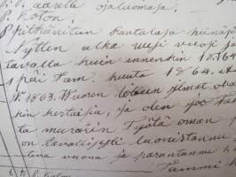 Muurari Anders / Antti Helenius, Pöytyä - Lahto - Ojalan torppa, kuollut 8.6.1893, kansanmiehen pitämät päiväkirjat / muistiinpanot elämästä ja oloista