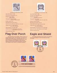 USA - 1996, May 21st:Flag Over Porch, Eagle and Shield.Ensipäiväleima, valmis kokoelmasivu sisältää sekä itse postimerkin/postimerkit että paino- ja