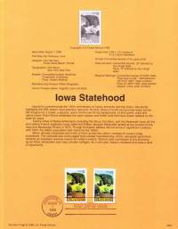 USA - 1996, August 1st: Iowa Statehood/Iowa osavaltiona 150-v.Ensipäiväleima, valmis kokoelmasivu sisältää sekä itse postimerkin/postimerkit että paino- ja