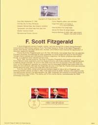 USA - 1996, September 27th :F. Scott Fitzgerald, author/KirjailijaEnsipäiväleima, valmis kokoelmasivu sisältää sekä itse postimerkin/postimerkit että