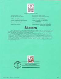 USA - 1996, October 8th :Skaters/LuistelijoitaEnsipäiväleima, valmis kokoelmasivu sisältää sekä itse postimerkin/postimerkit että paino- ja julkaisutiedot