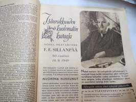 Kotiliesi 1948 nr 18, ilmestynyt 15.9.1948, sis. mm. seur. artikkelit / kuvat / mainokset; Kansikuva Martta Wendelin, SOK kahvit, Turun Linna sinappi