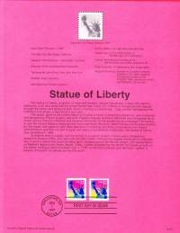 USA - 1997, February 1st:Statue of Liberty /VapaudenpatsasEnsipäiväleima, valmis kokoelmasivu sisältää sekä itse postimerkin/postimerkit että paino- ja
