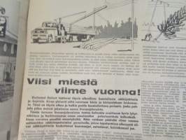 Koneviesti 1962 nr 9, sisältää mm. seur. artikkelit / kuvat / mainokset; Belgialainen suurpuimuri Claeys M 80, Country Commercial Super 4 erikoiskäyttöön,