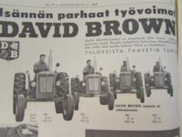 Koneviesti 1962 nr 9, sisältää mm. seur. artikkelit / kuvat / mainokset; Belgialainen suurpuimuri Claeys M 80, Country Commercial Super 4 erikoiskäyttöön,