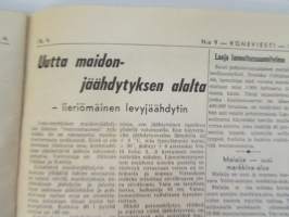 Koneviesti 1962 nr 9, sisältää mm. seur. artikkelit / kuvat / mainokset; Belgialainen suurpuimuri Claeys M 80, Country Commercial Super 4 erikoiskäyttöön,