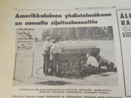 Koneviesti 1966 nr 17, sisältää mm. seur. artikkelit / kuvat / mainokset; Glas 1700 esittely, Norjalainen perunankorjuukone Labor Underhaug, Viljan jäähdytys-
