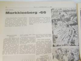 Koneviesti 1966 nr 17, sisältää mm. seur. artikkelit / kuvat / mainokset; Glas 1700 esittely, Norjalainen perunankorjuukone Labor Underhaug, Viljan jäähdytys-