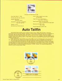 USA - 1995, March 17th :Auto Tailfi/Auton peräevä/Hainevä -käyttömerkki.  Arvoa ei merkitty, on 15C. Presorted First Clas Card/Ennakkolajitelu 1. luokan