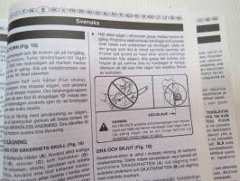 Homelite CSP-3314, 3316, 4016, 4513, 4518, 4520 chain saw manual - moottorishan käyttöohjekirja, monikielinen