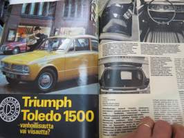 Tuulilasi 1972 nr 1, sis. mm. seur. artikkelit / kuvat / mainokset; Toyota Crown 2000 - paljon painavaa rautaa, Talviloma - hanget ja hiihtokeskukset, Uudistuva