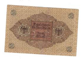 Saksa 2 Mark - Darlehnskassenschein 1920