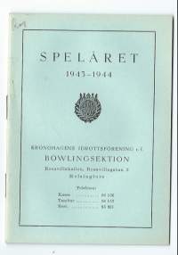 Kronohagens Idrottsförening Bowlingssektion Spelåret 1945 -1944 - vuosikertomus