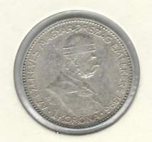 Unkari  1 Korona 1896  kolikko hopeaa