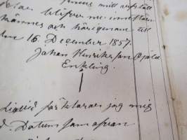 &quot;År 1857 den 2. juni förrattats af undertecknad klockare bouppteckning och wärdering öfwer qvarlåtenskapet efter aflidne torpare hustru Johanna Johansdotter