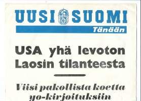 Uusi Suomi mainos ei päiväystä   taitettu 42x28 cm