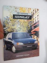 Toyota Starlet 1996 tekniset tiedot -myyntiesite / sales brochure