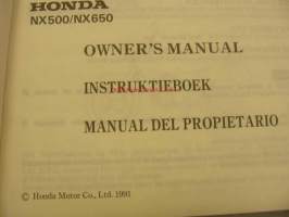Honda NX500 owner´s manual käyttöohjekirja