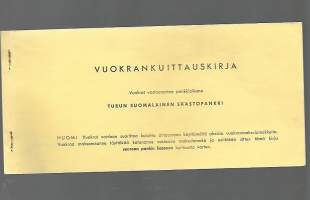 As Oy Juhannuskukkula / Turun Suomalainen Säästöpankki - vuokranmaksuvihko 1967
