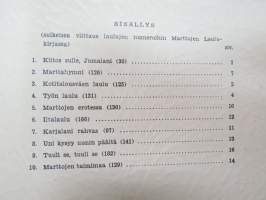Lauluja Martoille -song book with notes