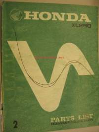 Honda XL250 Parts list