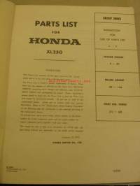 Honda XL250 Parts list