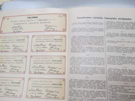 Kuusankosken Lehtitaitto Oy, Kuusankoski 1962, viisi osaketta á 1 000 mk = 5 000 mk, osakkeet nr 2424-2428, Emil Saure -osakekirja -share certificate