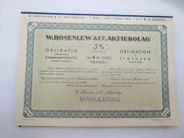 W. Rosenlew &amp; Co Ab 5,00% 1935 Litt. B 10 000 mk -obligaatio / bond