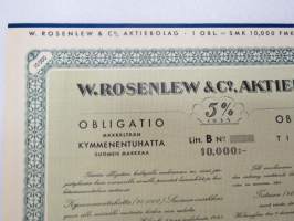 W. Rosenlew &amp; Co Ab 5,00% 1935 Litt. B 10 000 mk -obligaatio / bond