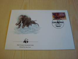 Norsu, WWF, Uganda, 1983, ensipäiväkuori, FDC. Hieno esim. lahjaksi. Katso myös muut kohteeni mm. noin 1 500 erilaista ulkomaista ensipäiväkuorta 1920-luvulta