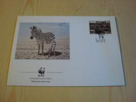 Seepra, WWF, Namibia, 1991, ensipäiväkuori, FDC. Hieno esim. lahjaksi. Katso myös muut kohteeni mm. noin 1 500 erilaista ulkomaista ensipäiväkuorta