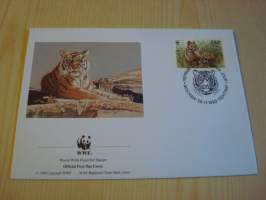 Tiikeri, WWF, Venäjä, Neuvostoliitto, 1993, ensipäiväkuori, FDC. Hieno esim. lahjaksi. Katso myös muut kohteeni mm. noin 1 500 erilaista ulkomaista