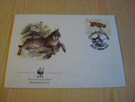 Ilves, WWF, Portugali, 1988, ensipäiväkuori, FDC. Hieno esim. lahjaksi. Katso myös muut kohteeni mm. noin 1 500 erilaista ulkomaista ensipäiväkuorta