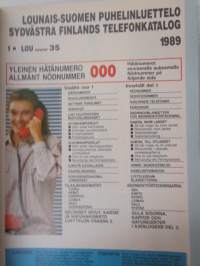 Lounais-Suomen puhelinluettelo 1989 - Telefonkatalogen för Sydvästra Finland 1989