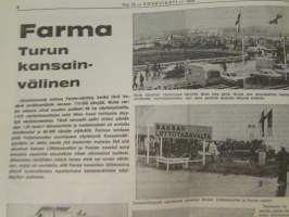 Koneviesti 1974 nr 13, sis. mm. seur. artikkelit / kuvat / mainokset; Turun kansainvälinen Farma näyttely, Maataloustraktoreiden varaosien hinnat, Kylmäkuivuri