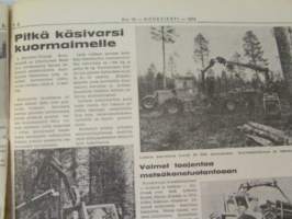 Koneviesti 1974 nr 13, sis. mm. seur. artikkelit / kuvat / mainokset; Turun kansainvälinen Farma näyttely, Maataloustraktoreiden varaosien hinnat, Kylmäkuivuri