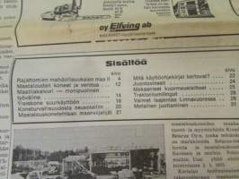 Koneviesti 1974 nr 21, sis. mm. seur. artikkelit / kuvat / mainokset; Amerikka - rajattomien mahdollisuuksien maa, Haka-maatilakavuri - monipuolistuva, Tive 4 -