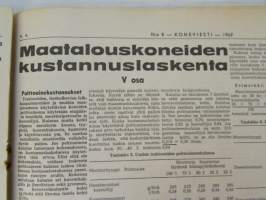 Koneviesti 1962 nr 8, sis. mm. seur. artikkelit / kuvat / mainokset; Länsi-saksan maatalouden nykyhetkeä ja tulevaisuutta, Polttomoottorien vesijäähdytys,