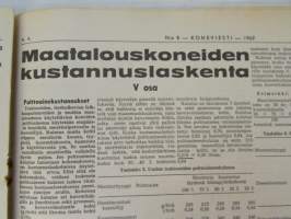 Koneviesti 1962 nr 8, sis. mm. seur. artikkelit / kuvat / mainokset; Länsi-saksan maatalouden nykyhetkeä ja tulevaisuutta, Polttomoottorien vesijäähdytys,