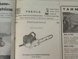 Koneviesti 1962 nr 8, sis. mm. seur. artikkelit / kuvat / mainokset; Länsi-saksan maatalouden nykyhetkeä ja tulevaisuutta, Polttomoottorien vesijäähdytys,