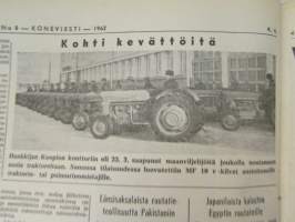 Koneviesti 1962 nr 8, sis. mm. seur. artikkelit / kuvat / mainokset; Länsi-saksan maatalouden nykyhetkeä ja tulevaisuutta, Polttomoottorien vesijäähdytys,