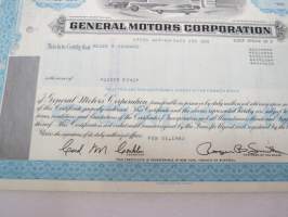 General Motors Corporation 65 shares, 1982, Mr Roger T. Hibbard, share certificate -osakekirja