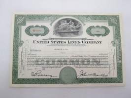 United States Lines Company, 10 shares, nr NC55249, Reynolds &amp; Co, 1955 -osakekirja / share certificate