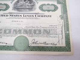 United States Lines Company, 10 shares, nr NC55249, Reynolds &amp; Co, 1955 -osakekirja / share certificate