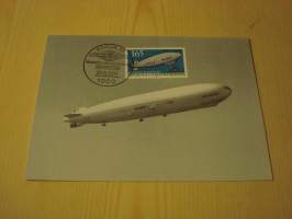Zeppelin ilmalaiva, Saksa, 1991, maksikortti, FDC. Hieno esim. lahjaksi. Katso myös muut kohteeni mm. noin 1 500 erilaista ulkomaista ensipäiväkuorta
