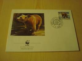Karhu, WWF, Jugoslavia, 1988, ensipäiväkuori, FDC. Hieno esim. lahjaksi. Katso myös muut kohteeni mm. noin 1 500 erilaista ulkomaista ensipäiväkuorta