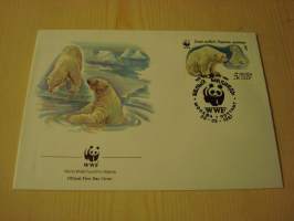 Jääkarhu, WWF, Neuvostoliitto, 1987, ensipäiväkuori, FDC. Hieno esim. lahjaksi. Katso myös muut kohteeni mm. noin 1 500 erilaista ulkomaista ensipäiväkuorta